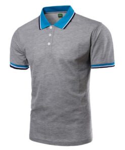 Men Polo Shirt Short Sleeve Grey